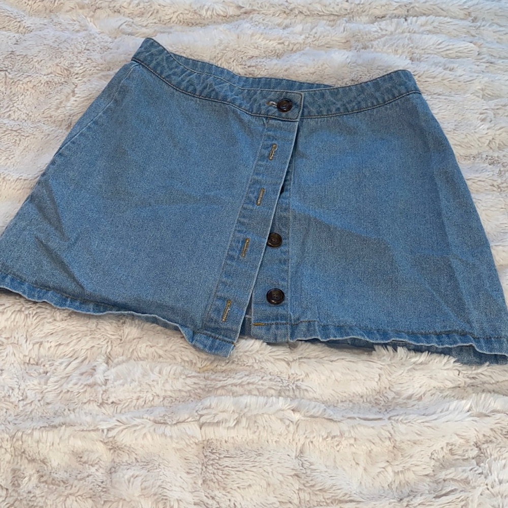 Button up vintage jean skirt